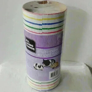 "All living things" medium multicolor striped tube NEW